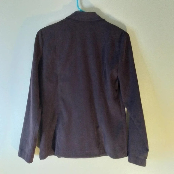First Option Rich Eggplant Velvet Button Blazer - Picture 4 of 4